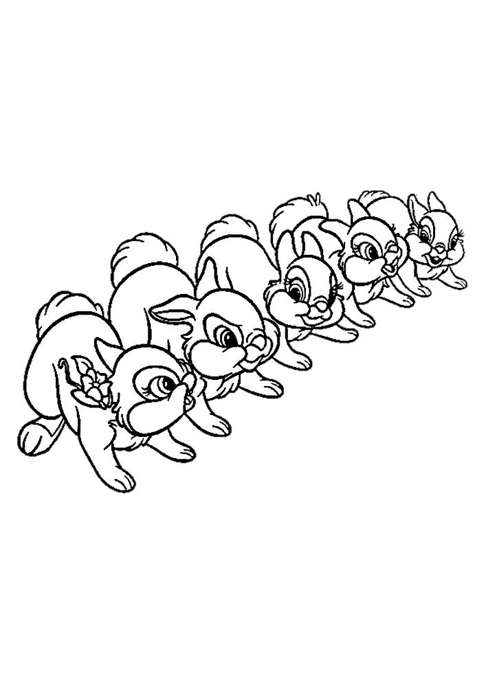 Coloriage lapin du dessin animé 