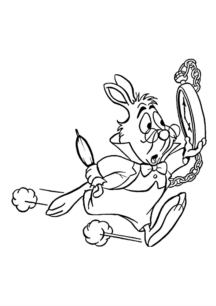 Colorear el conejo de la caricatura 