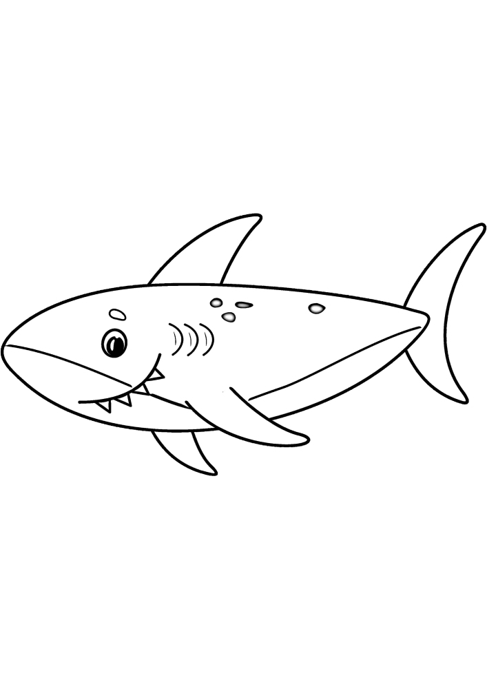 Lindo tiburón para colorear para niños