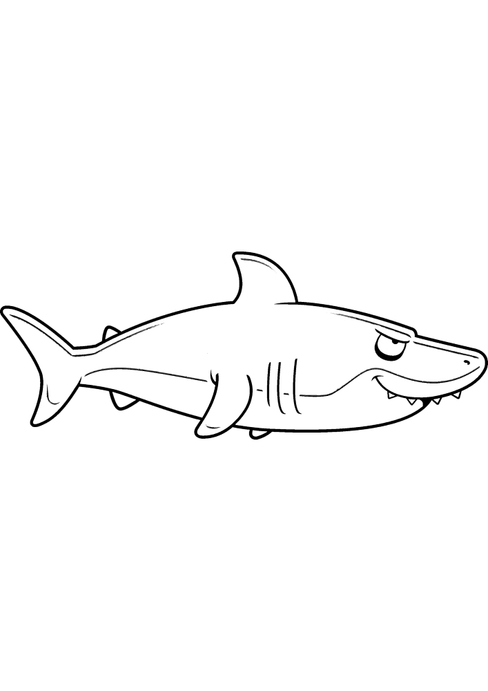 Лёгкая раскраска акулы