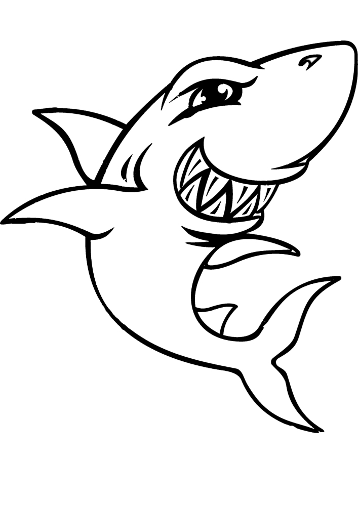 Tiburón sonríe - libro para colorear para niños