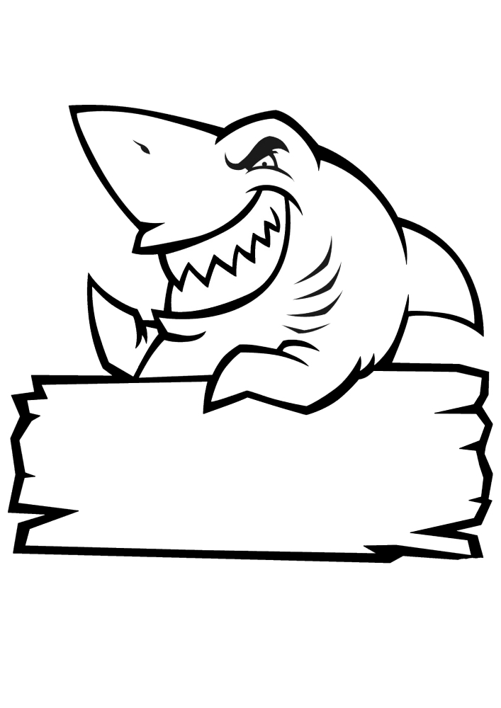 Можно разукрасить акулу в любой цвет, а на доске написать, что угодно