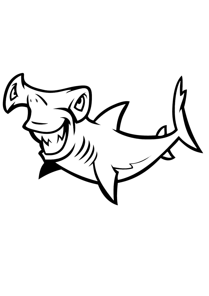 Tubarão-martelo-página para colorir