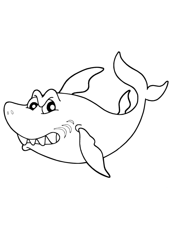 Angry Shark para colorear