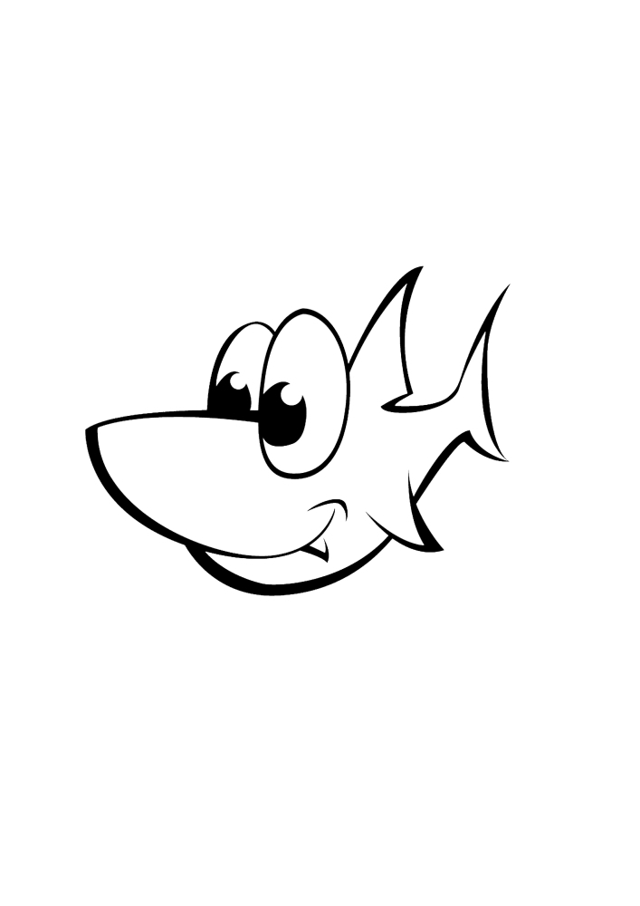 Coloração fácil do tubarão para crianças