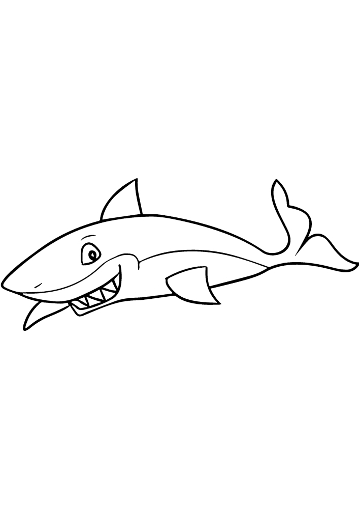Акула - раскраска для детей