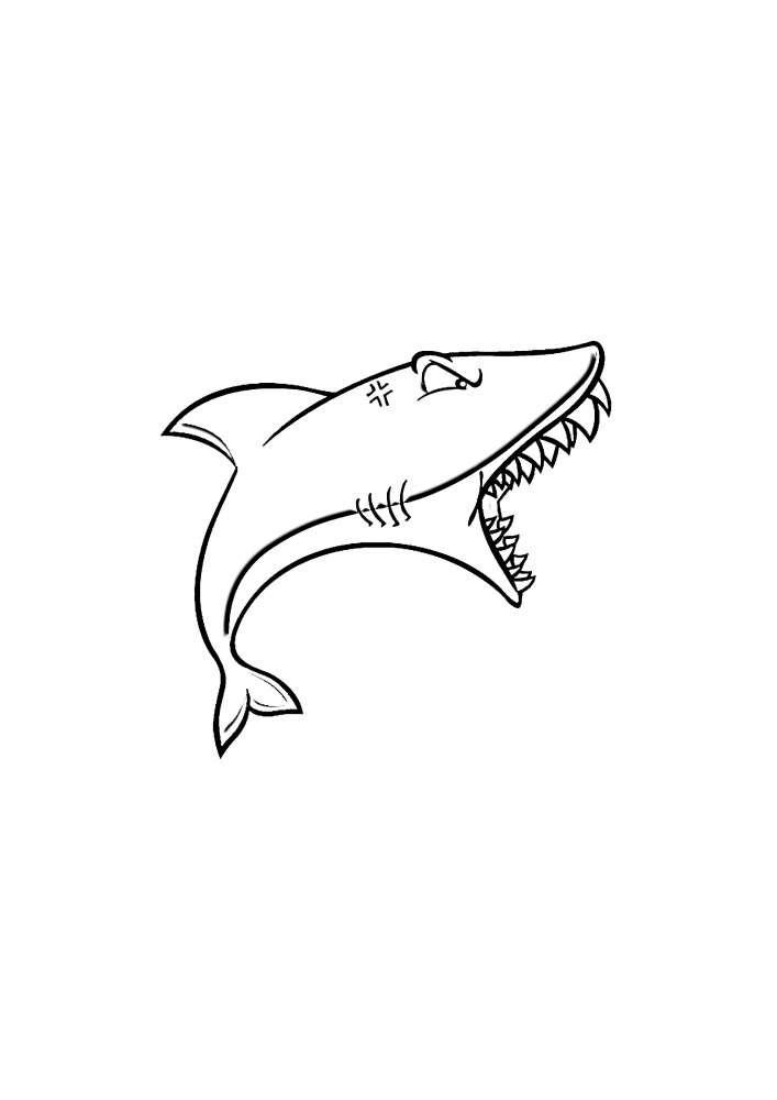 Лёгкая раскраска акулы