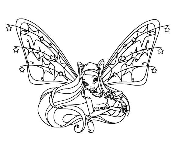 Winx fairy coloring pages. Print or download a set of 150 pieces for free.
