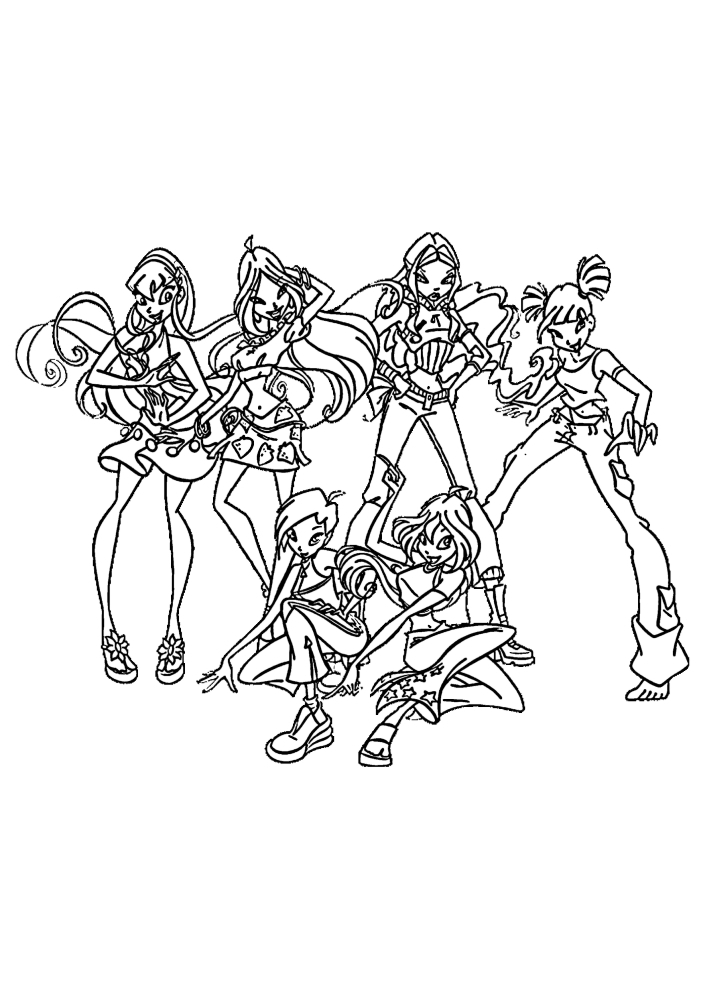 Winx Team-värityskirja tytöille