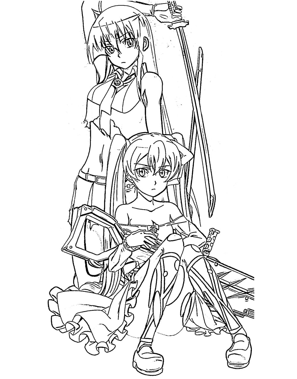 Girls from the anime Akame ga Kill Coloring page Print
