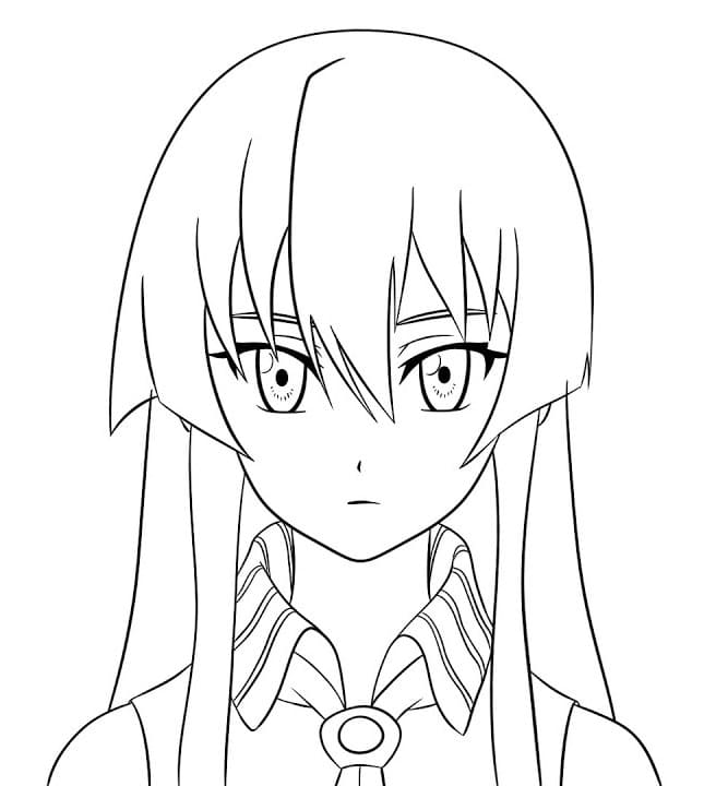Coloring page Akame's Face Print