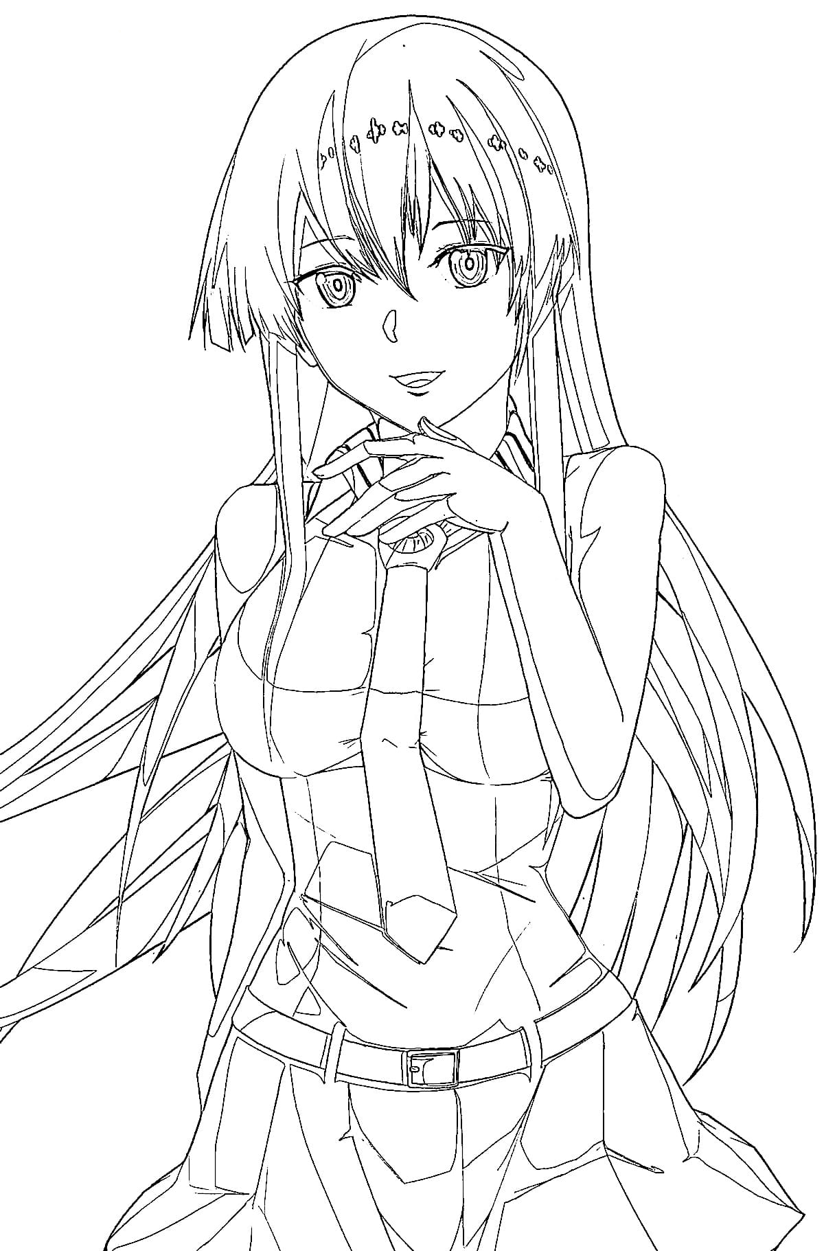Coloring page Cute Akame Print