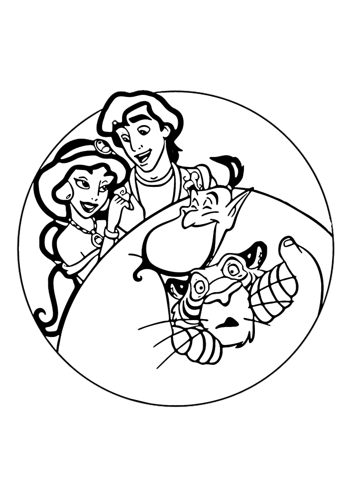 Linda princesa Jasmine-livro de colorir para meninas