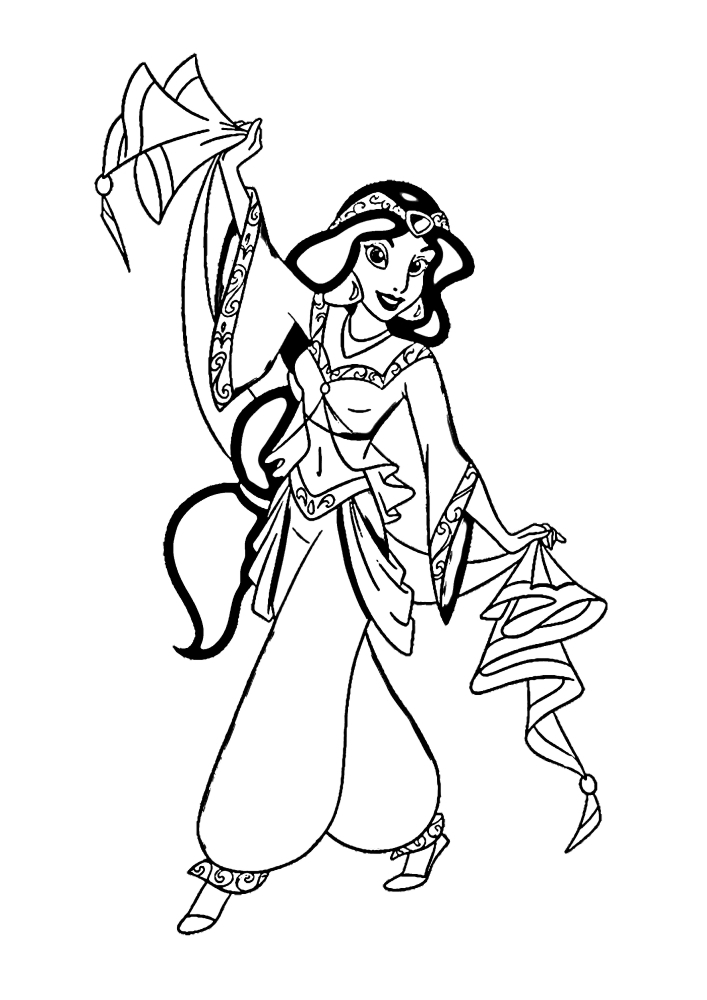 Jasmine with a bouquet of flowers