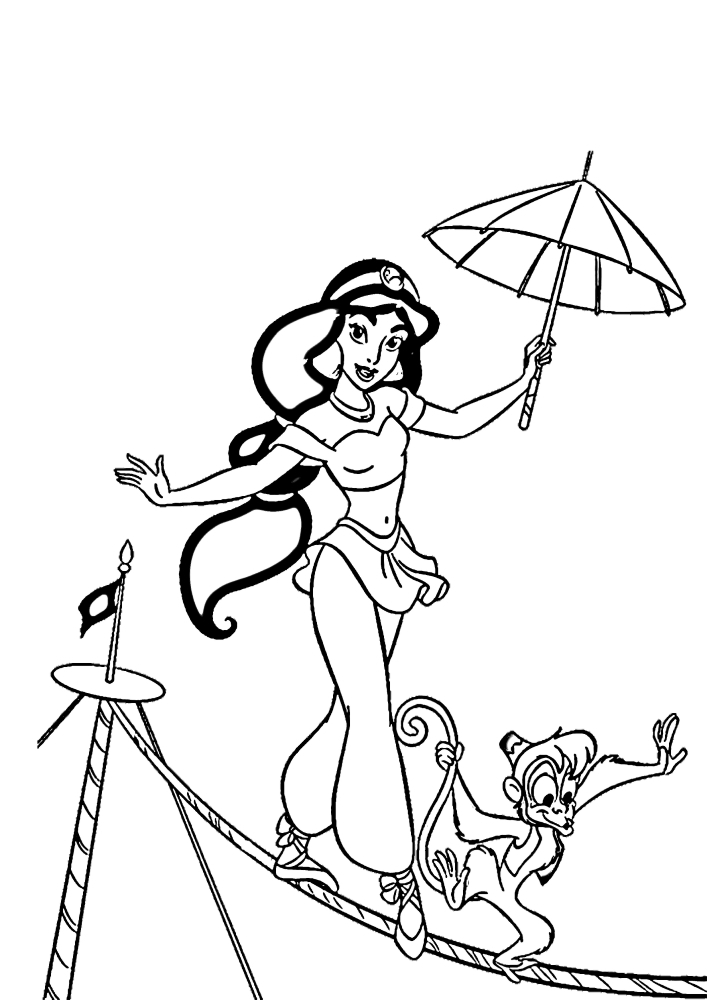 Aladdin et Jasmine-imprimer ou télécharger livre de coloriage gratuit