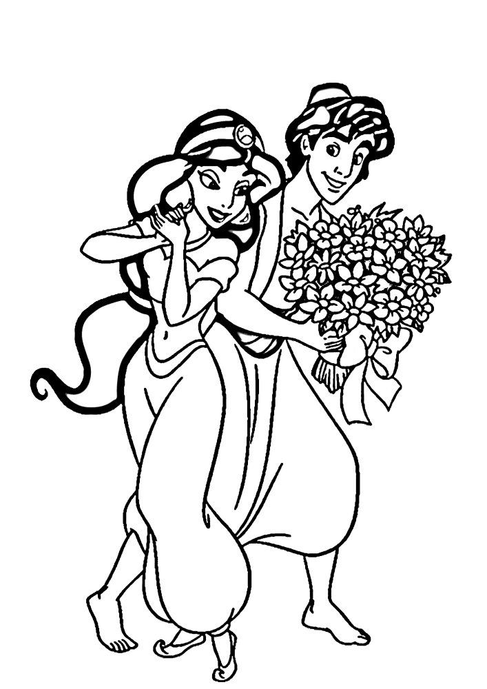 Coloring book from the cartoon Aladdin