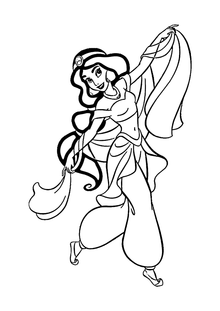 Desenho animado Aladdin para colorir