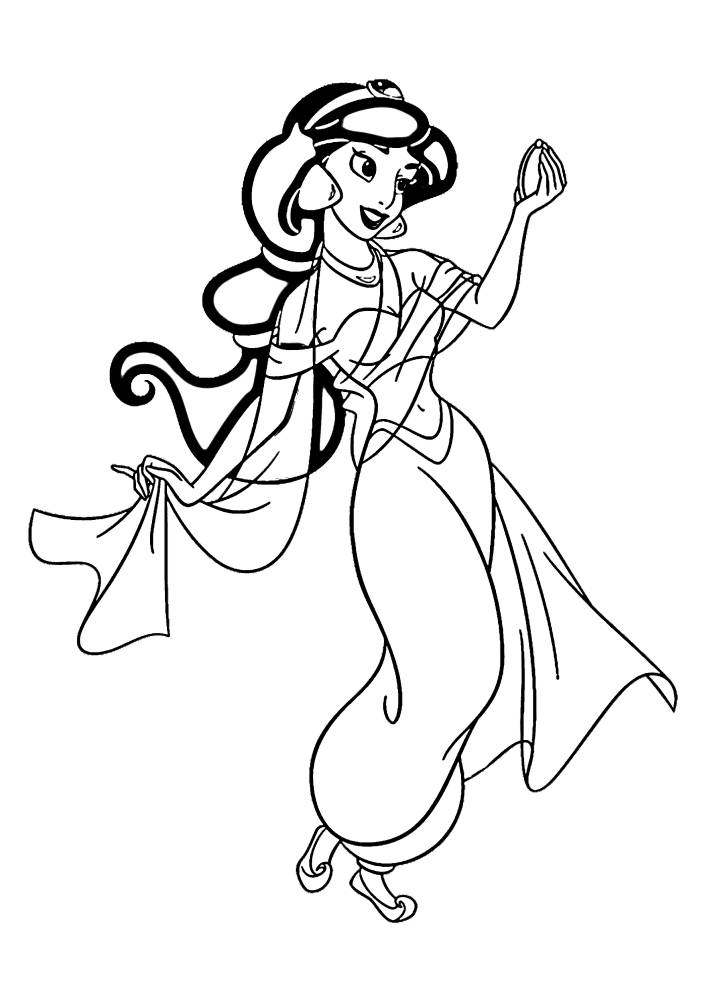 Princess Jasmine - coloring book for girls