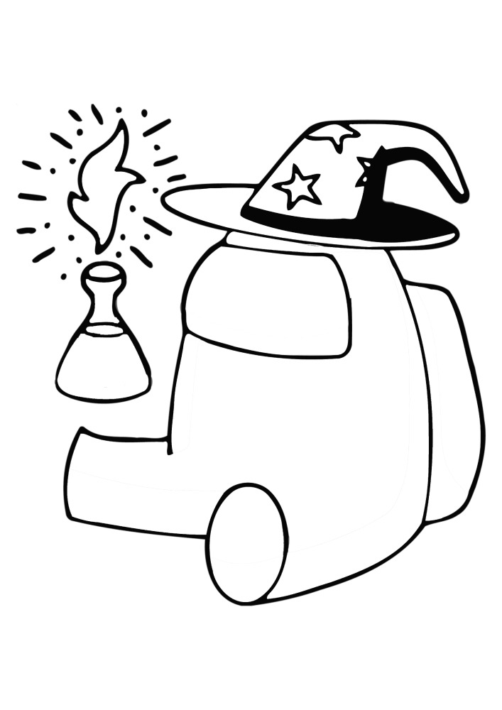 Among Us Wizard Coloring page