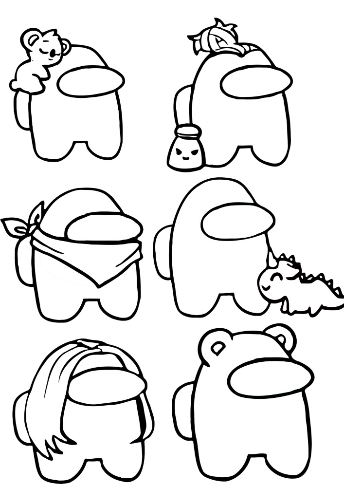 Coloring pages Among Us skins