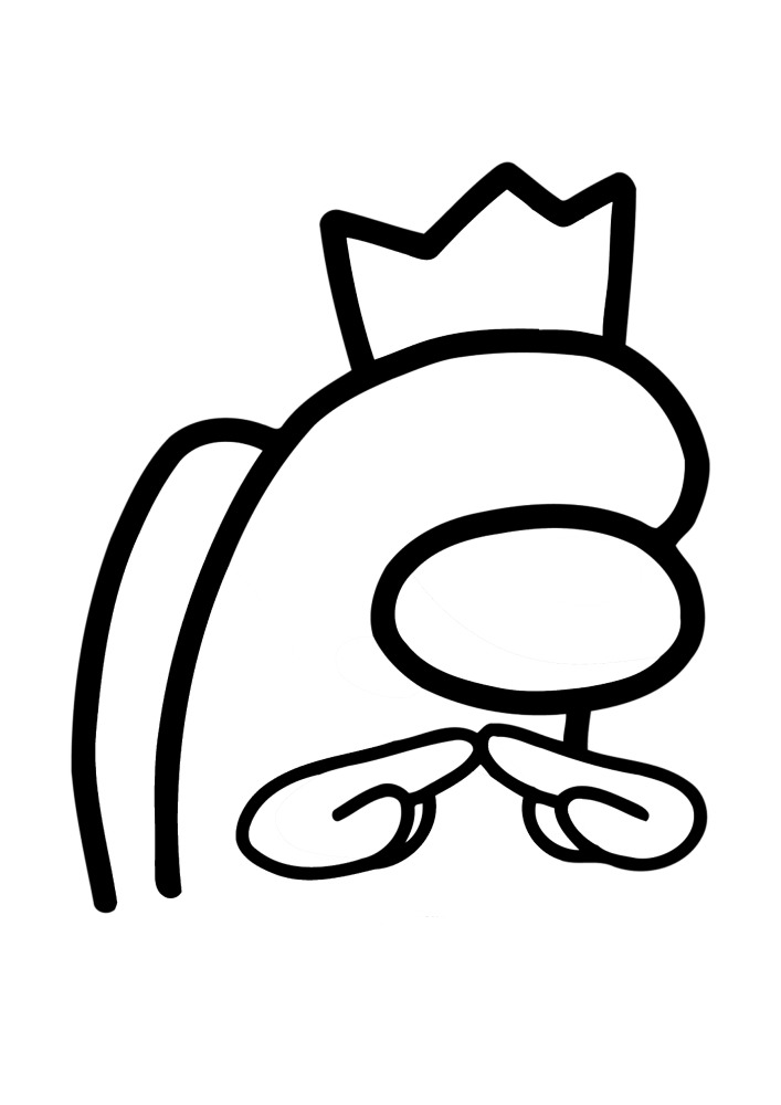 A character with a crown on his head is shy.