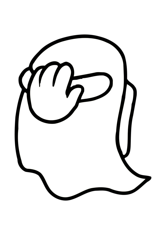 Coloring pages Among Us - ghost