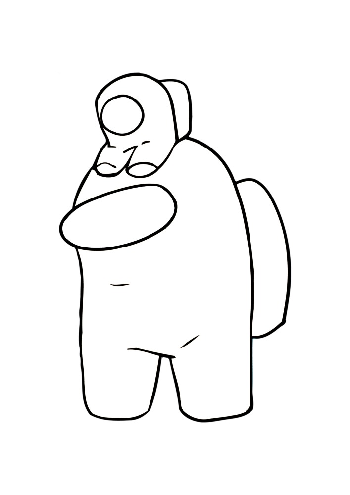 Раскраска Амонг Ас - маленький и большой человечки.