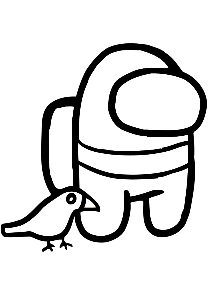 El jugador y su mascota-un pájaro