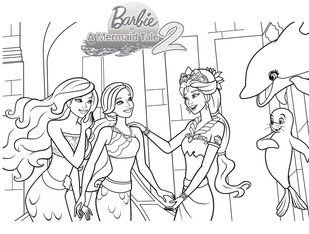 Coloring page Barbie Mermaid Barbie Dolls