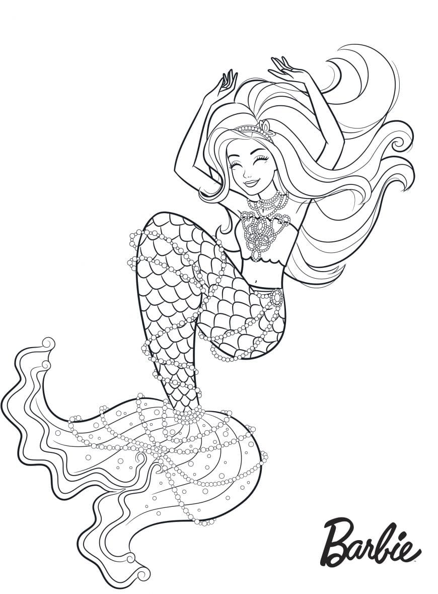 Coloring Pages Barbie Mermaid - Printable