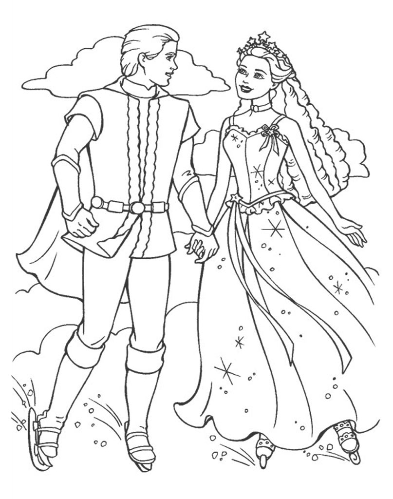 Coloring page Barbie and the Prince