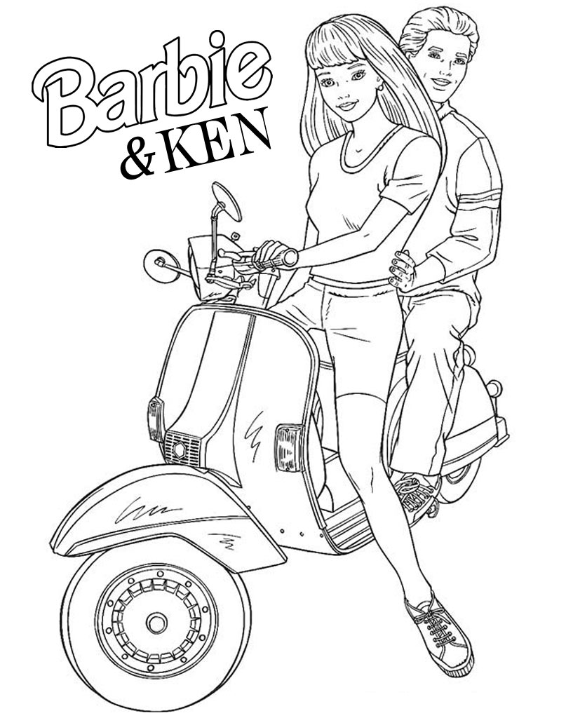 Coloring page Barbie and Ken