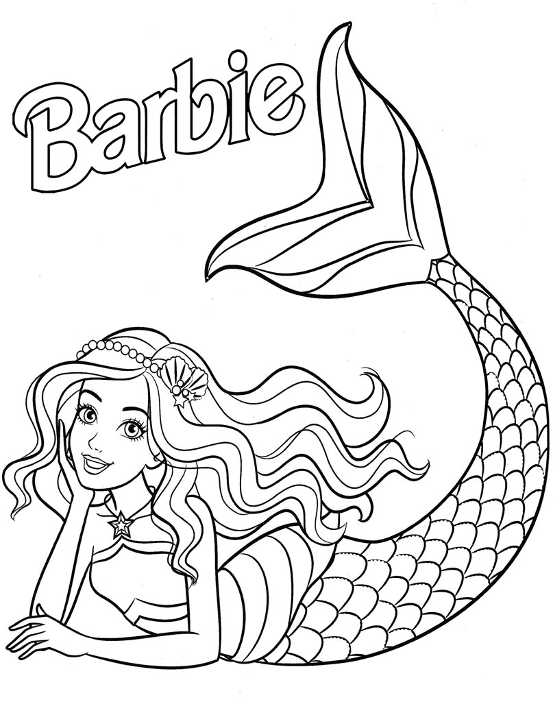 Coloriage Barbie Sirène