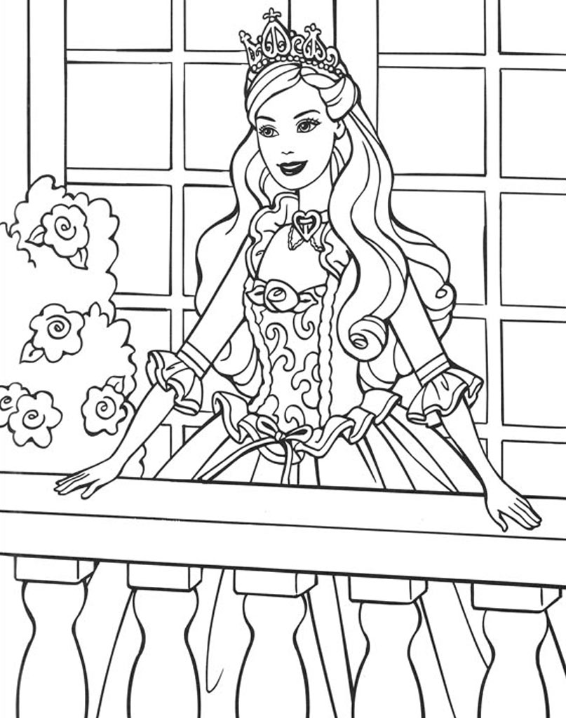 Coloring page Barbie Princess-Doll