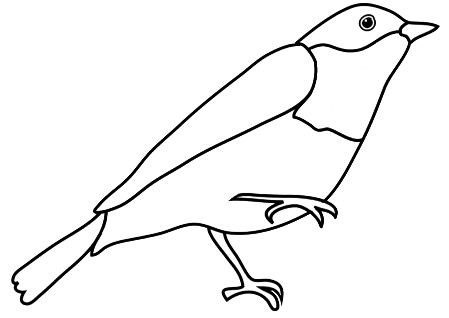 Pássaro inclinado-livro de colorir para crianças de 3 anos