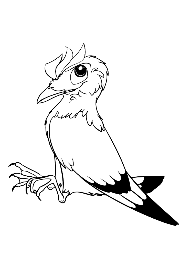 Sitting Sparrow-coloring book for kids