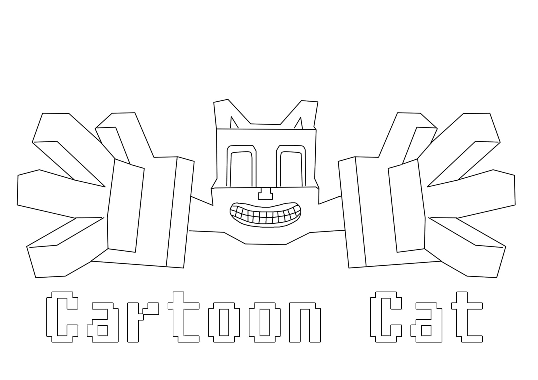 Coloriage Cartoon Cat Minecraft