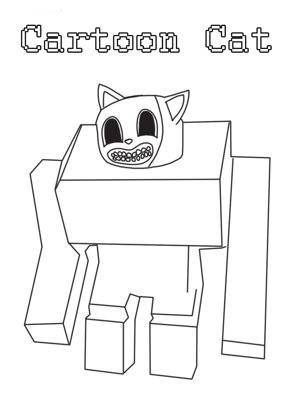 Para Colorir Cartoon Cat Do Minecraft