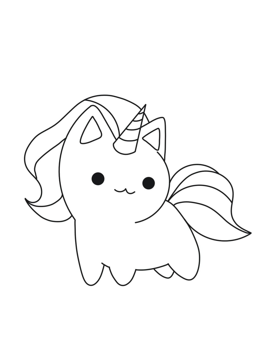 Coloring page Unicorn Cat for girls 5 years old