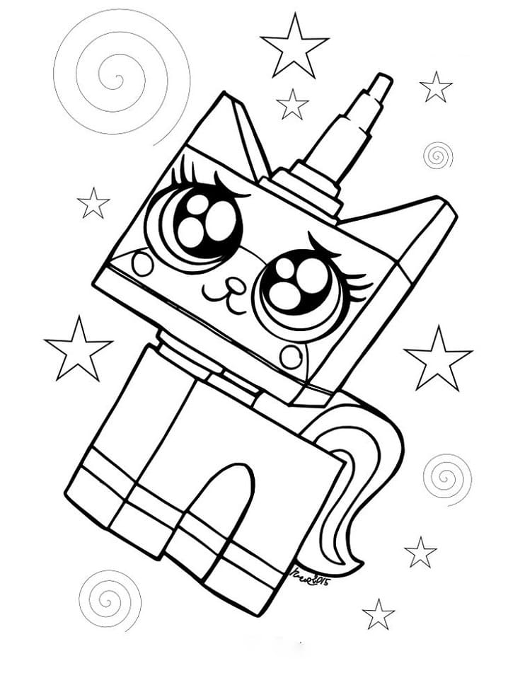 Coloring page Unicorn Cat Square character