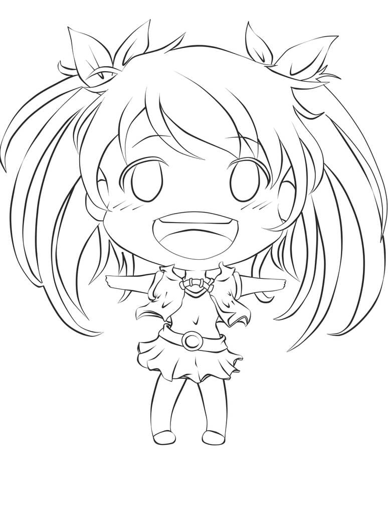 Coloring page Chibi Little girl