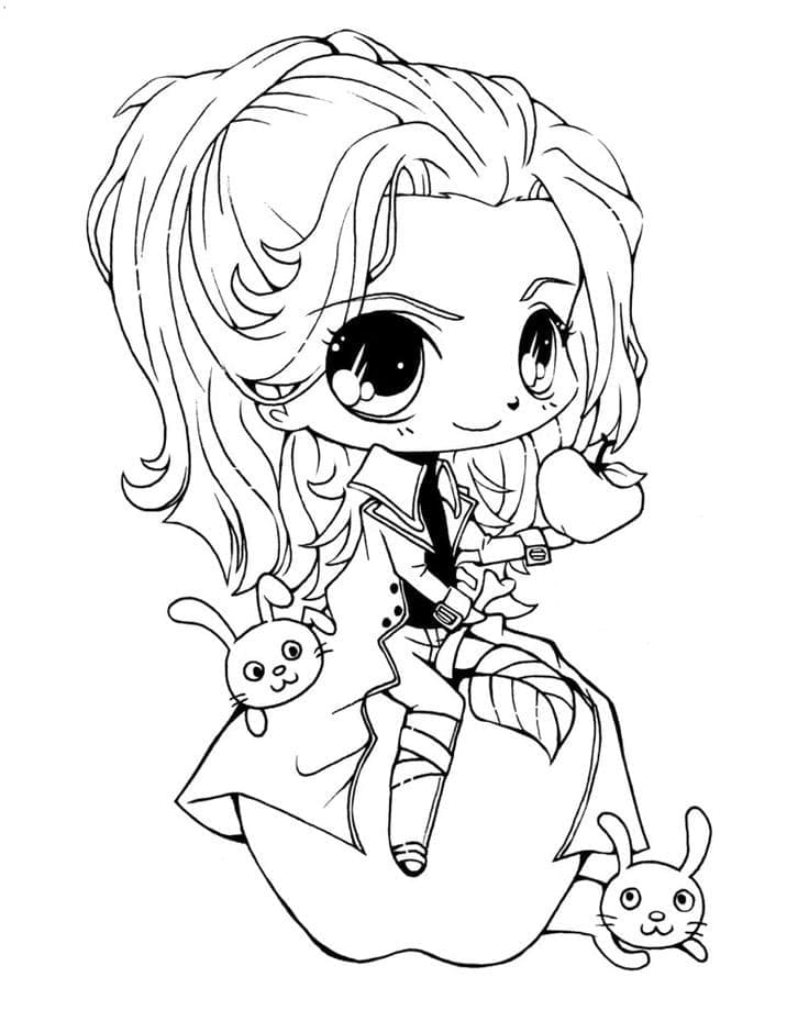 Coloring page Chibi The boy from the anime