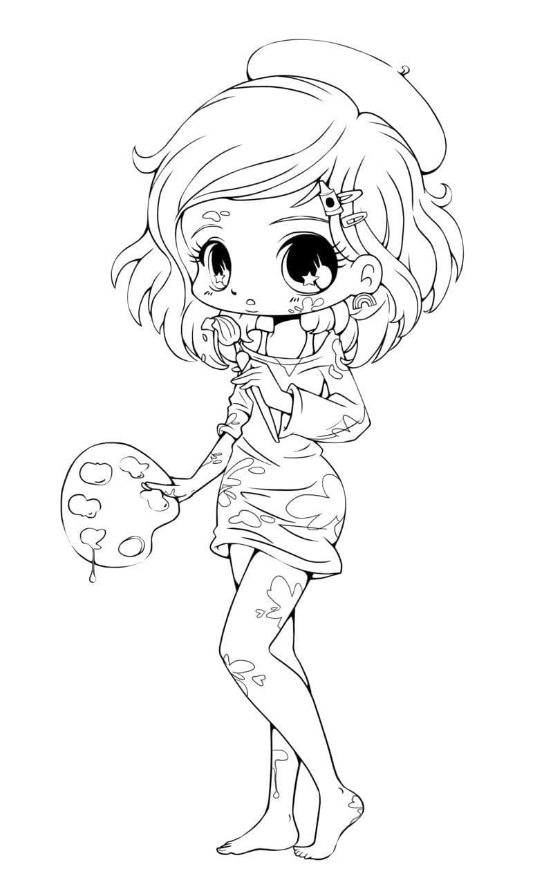 Coloring page Chibi The artist