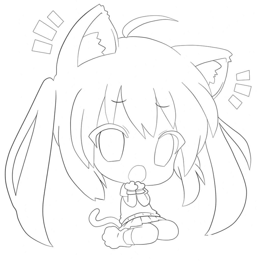 Coloring page Chibi Resting girl