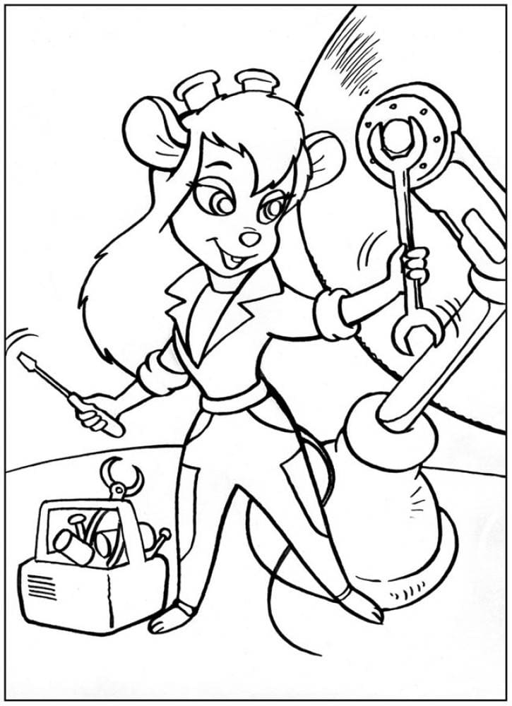 Coloring page Chip and Dale Gadget
