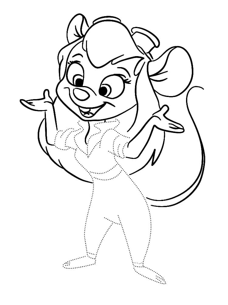 Coloring page Chip and Dale Gadget - connect the dots
