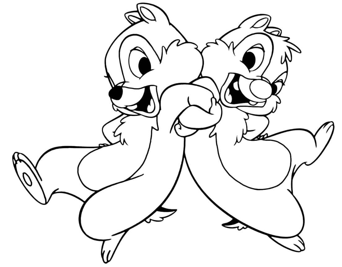 Coloring page Chip and Dale Chipmunks