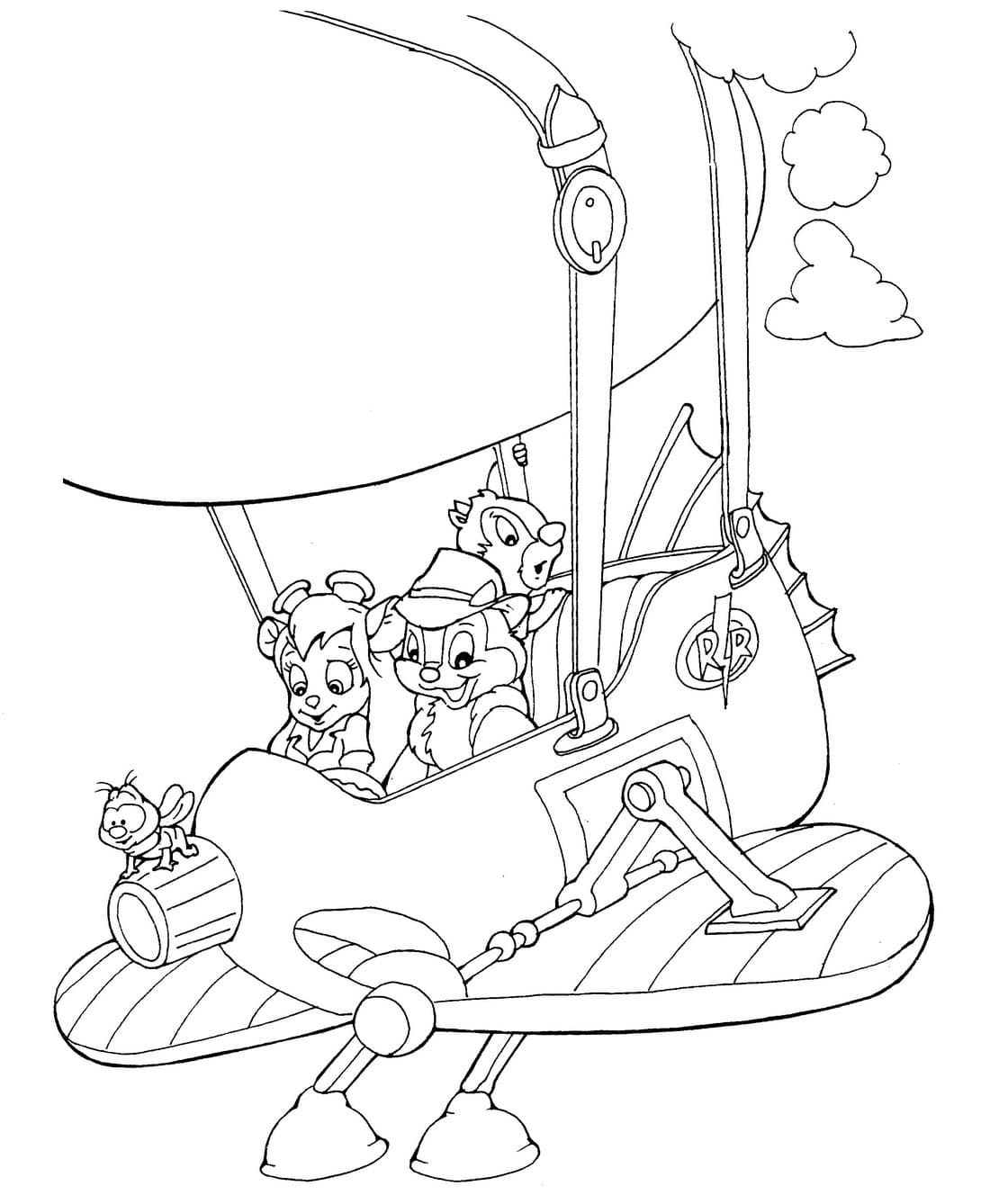 Coloring page Chip and Dale Cartoon Chip and Dale