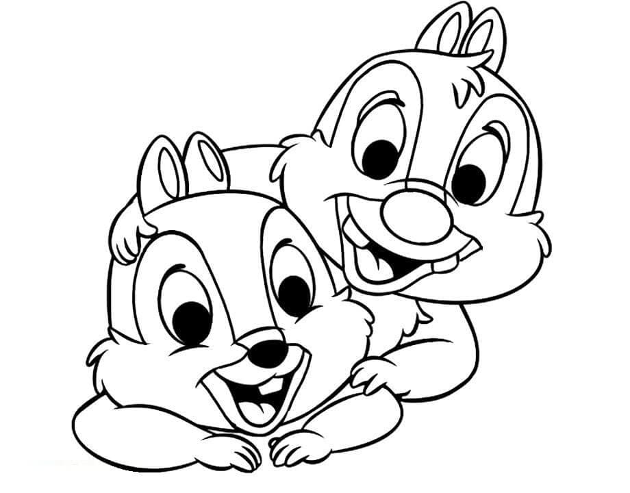 Coloring page Chip and Dale Chip and Dale are best friends