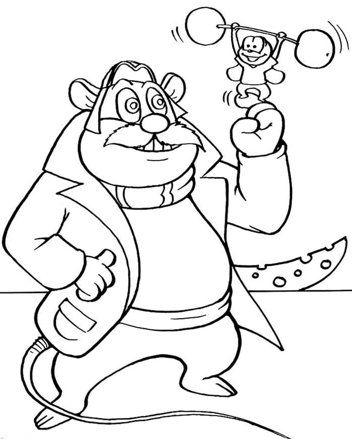 Coloring page Chip and Dale Fly and mouse